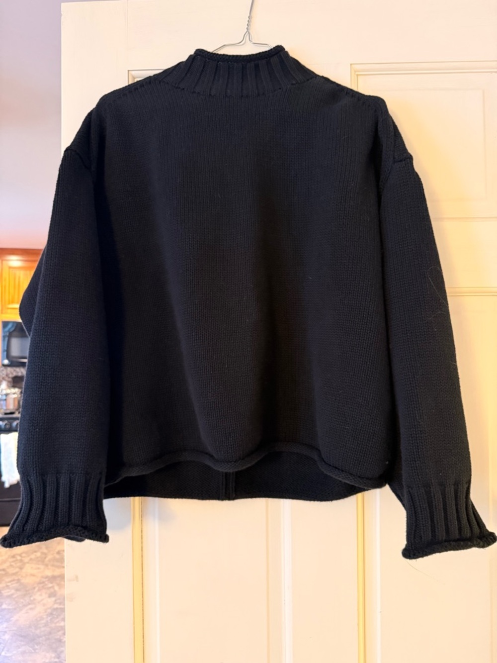J. Crew Black Roll Neck Sweater